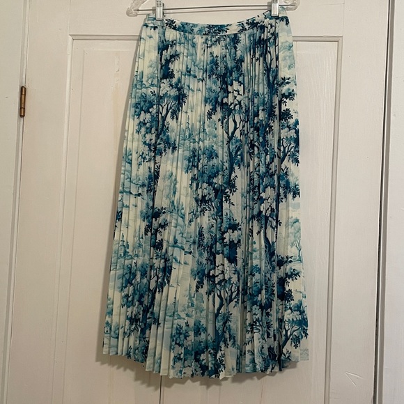 New Mestiza Daniella Pleated Twill Midi Skirt size 6 - Picture 7 of 11